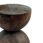 Side Table Indoor/Outdoor Stone White w/ Gold Flakes