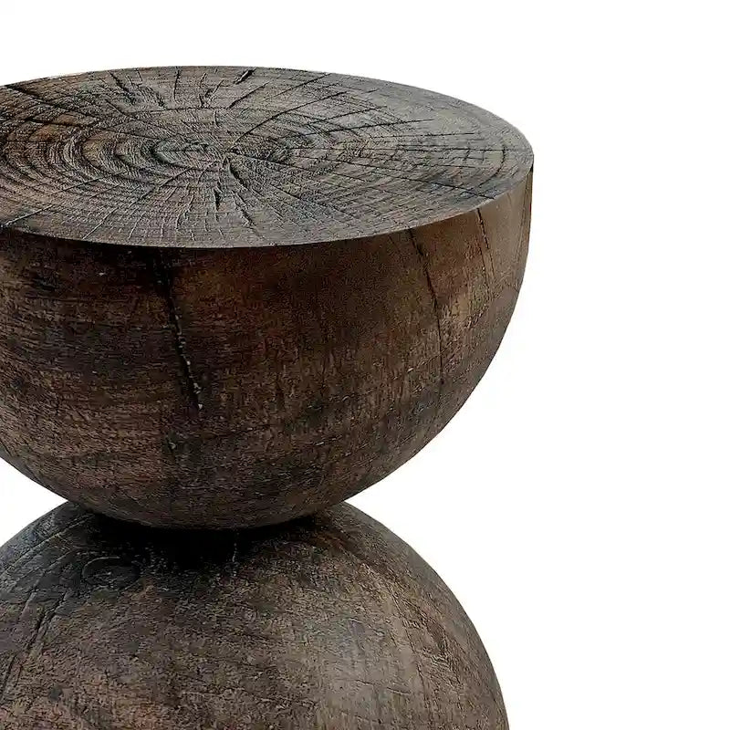 Side Table Indoor/Outdoor Stone White w/ Gold Flakes