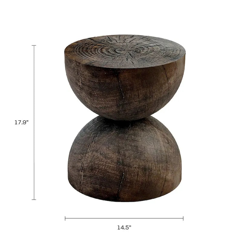 Side Table Indoor/Outdoor Stone White w/ Gold Flakes
