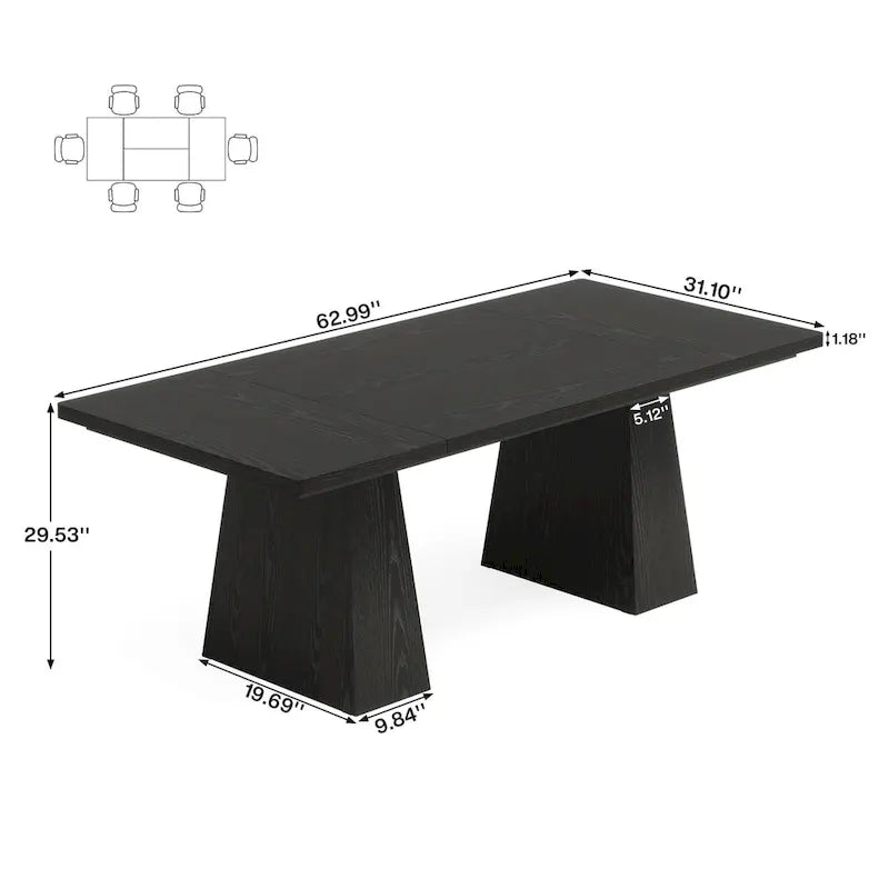 63 Inches Rustic Computer Desk for Home Office