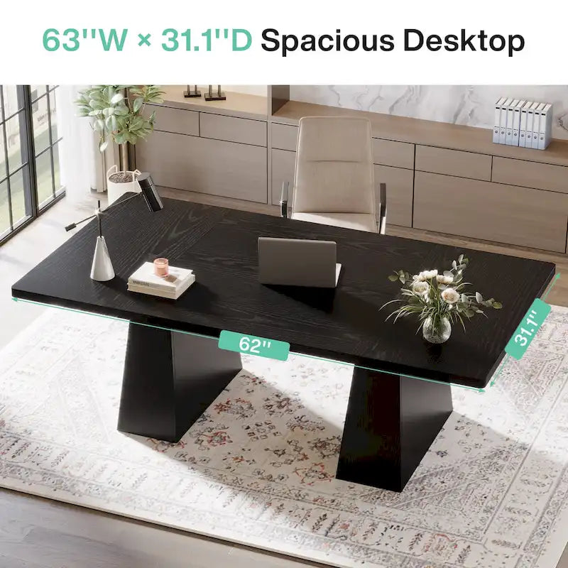 63 Inches Rustic Computer Desk for Home Office