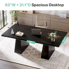 63 Inches Rustic Computer Desk for Home Office