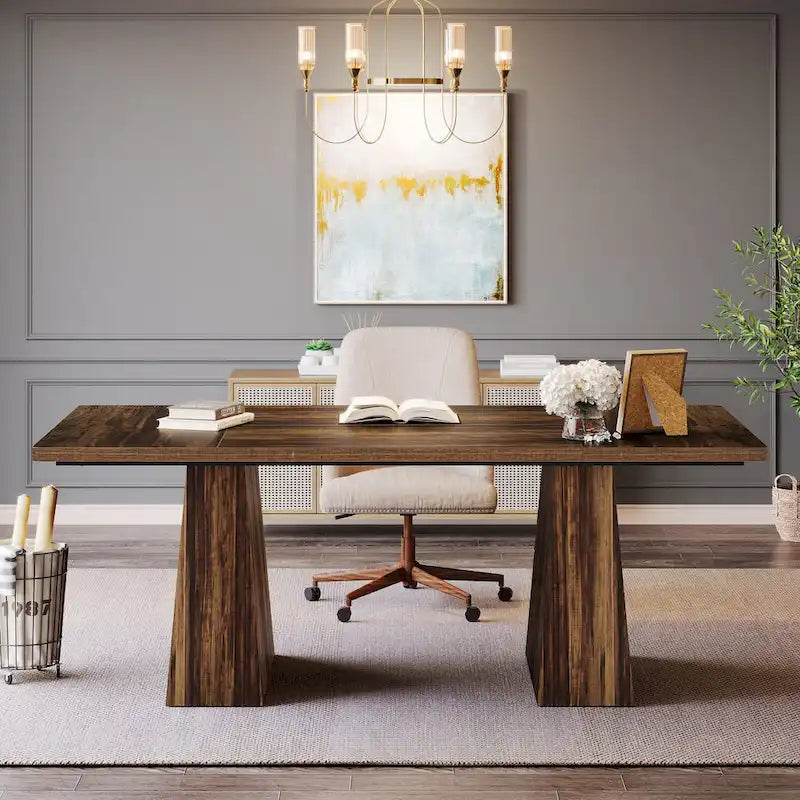 63 Inches Rustic Computer Desk for Home Office
