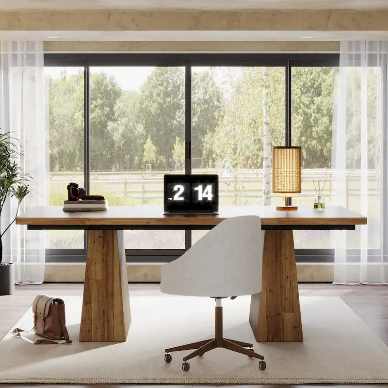 63 Inches Rustic Computer Desk for Home Office