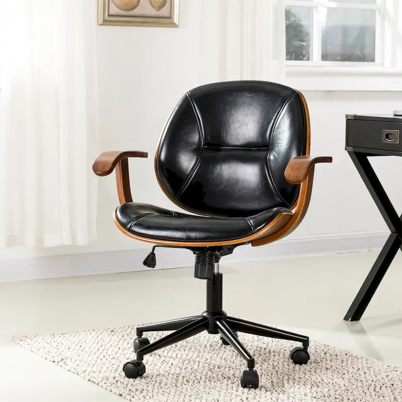 Modern Ergonomic Faux Leather Gaslift Adjustable Swivel Office Task Chair