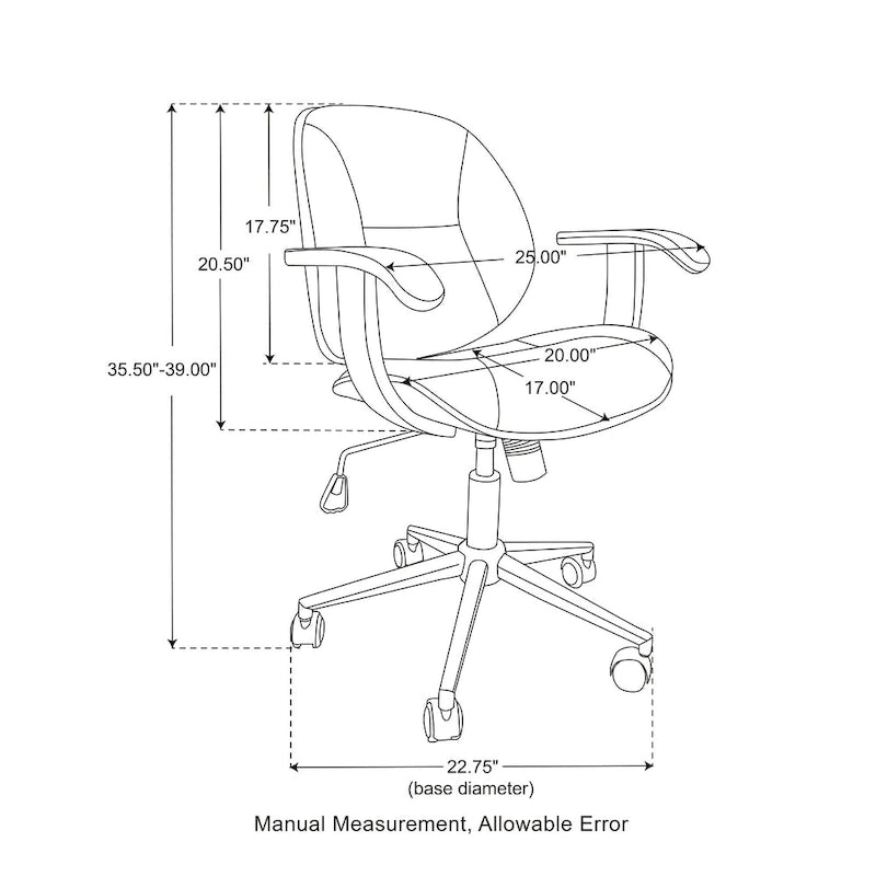 Modern Ergonomic Faux Leather Gaslift Adjustable Swivel Office Task Chair