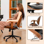 Modern Ergonomic Faux Leather Gaslift Adjustable Swivel Office Task Chair