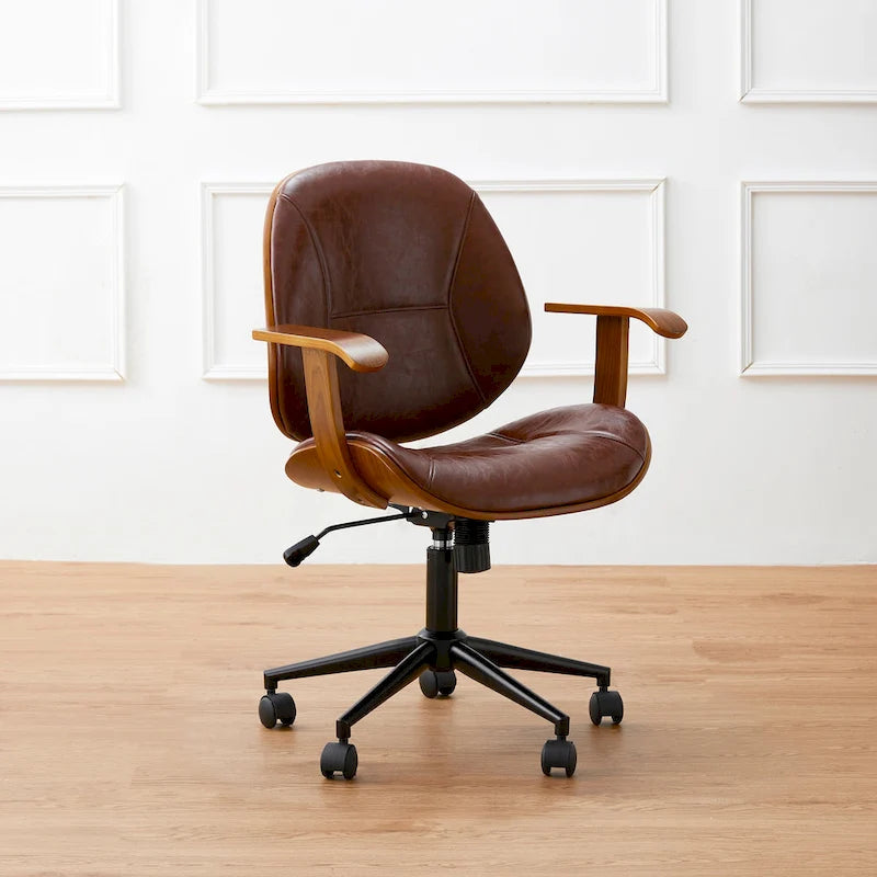 Modern Ergonomic Faux Leather Gaslift Adjustable Swivel Office Task Chair
