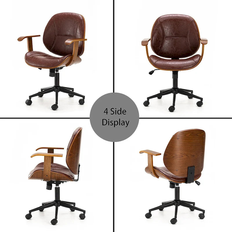 Modern Ergonomic Faux Leather Gaslift Adjustable Swivel Office Task Chair