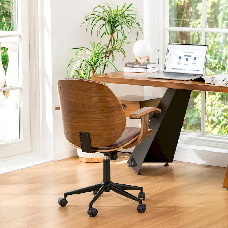 Modern Ergonomic Faux Leather Gaslift Adjustable Swivel Office Task Chair