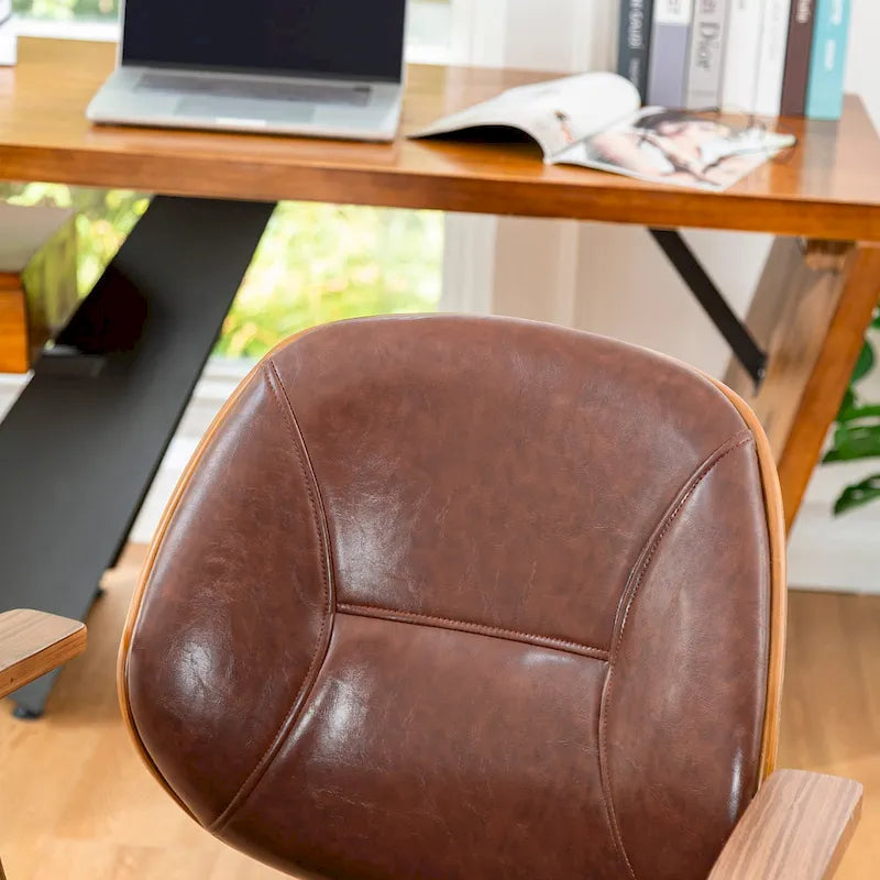 Modern Ergonomic Faux Leather Gaslift Adjustable Swivel Office Task Chair