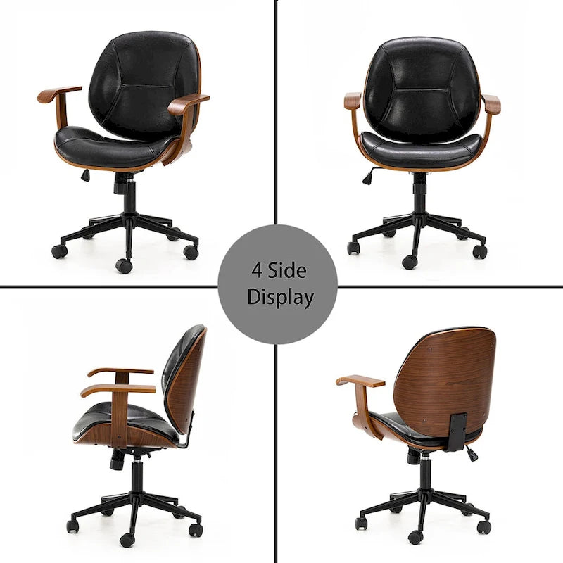 Modern Ergonomic Faux Leather Gaslift Adjustable Swivel Office Task Chair