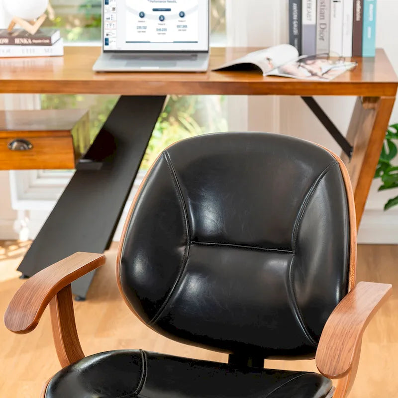 Modern Ergonomic Faux Leather Gaslift Adjustable Swivel Office Task Chair