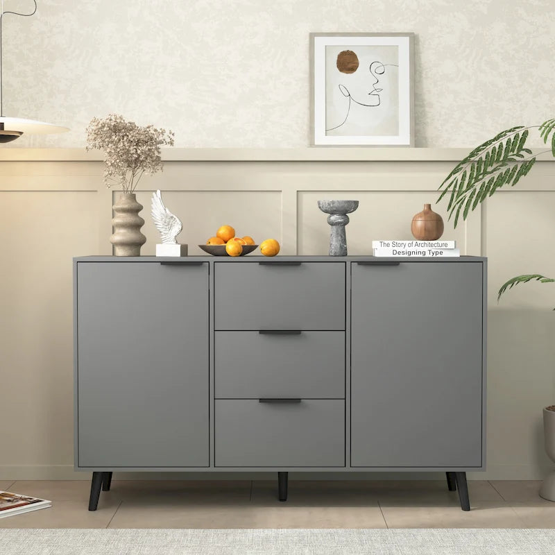 Sideboard Buffet Cabinet with Storage and Wood Coffee Bar Cabinet with Drawers and Doors