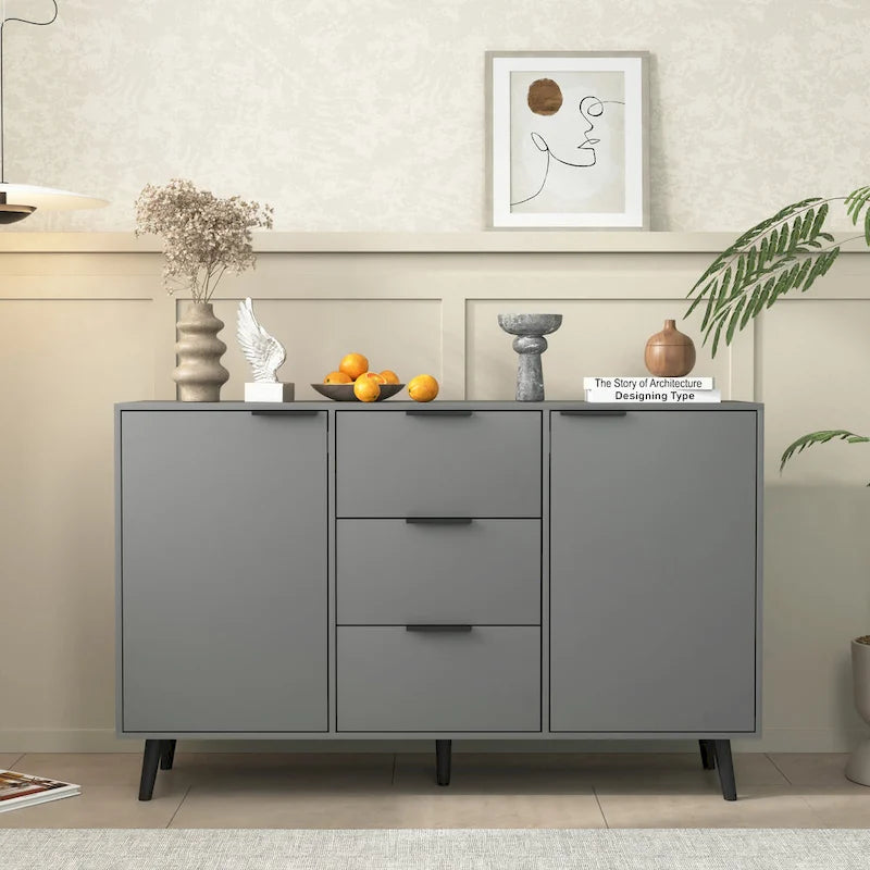 Sideboard Buffet Cabinet with Storage and Wood Coffee Bar Cabinet with Drawers and Doors