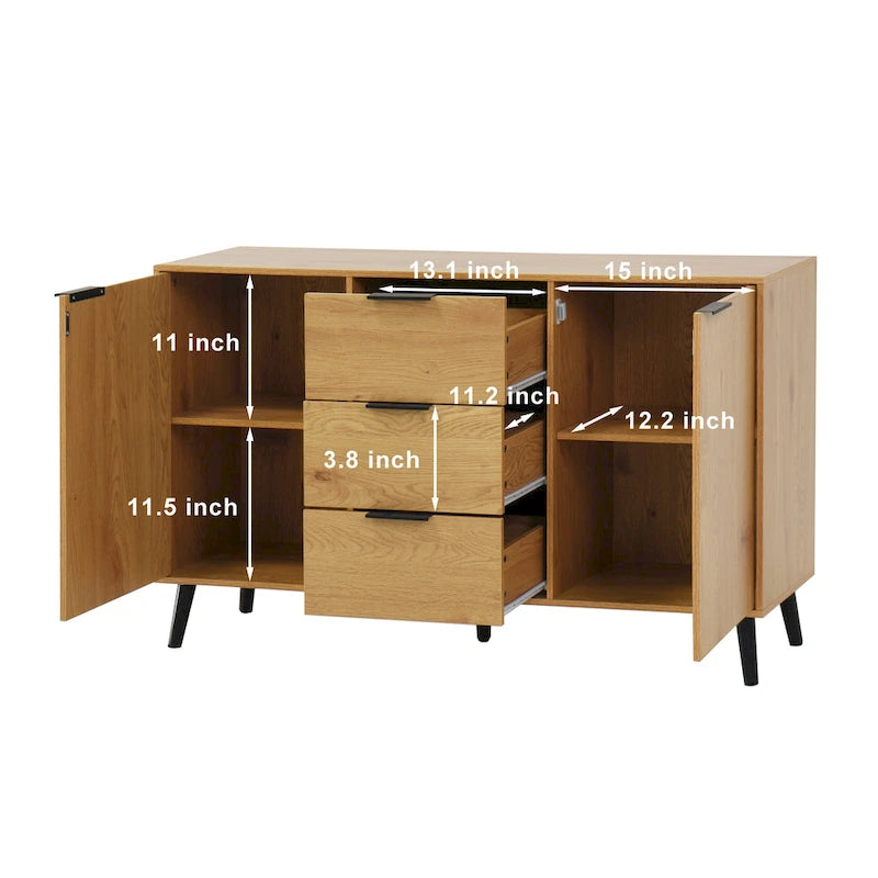 Sideboard Buffet Cabinet with Storage and Wood Coffee Bar Cabinet with Drawers and Doors