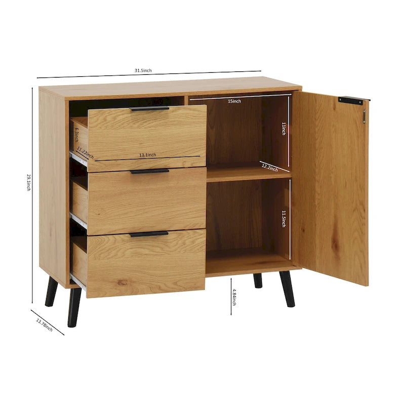 Sideboard Buffet Cabinet with Storage and Wood Coffee Bar Cabinet with Drawers and Doors