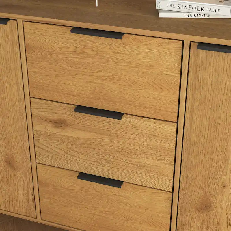 Sideboard Buffet Cabinet with Storage and Wood Coffee Bar Cabinet with Drawers and Doors