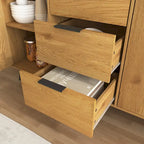 Sideboard Buffet Cabinet with Storage and Wood Coffee Bar Cabinet with Drawers and Doors