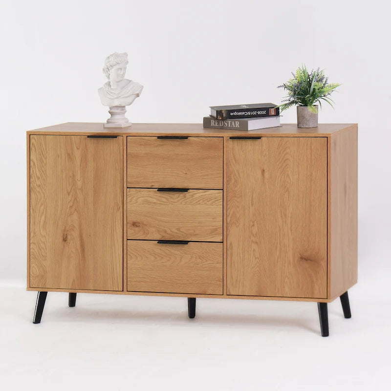 Sideboard Buffet Cabinet with Storage and Wood Coffee Bar Cabinet with Drawers and Doors