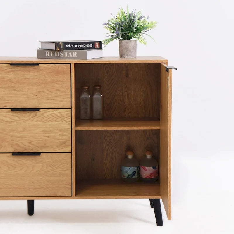Sideboard Buffet Cabinet with Storage and Wood Coffee Bar Cabinet with Drawers and Doors
