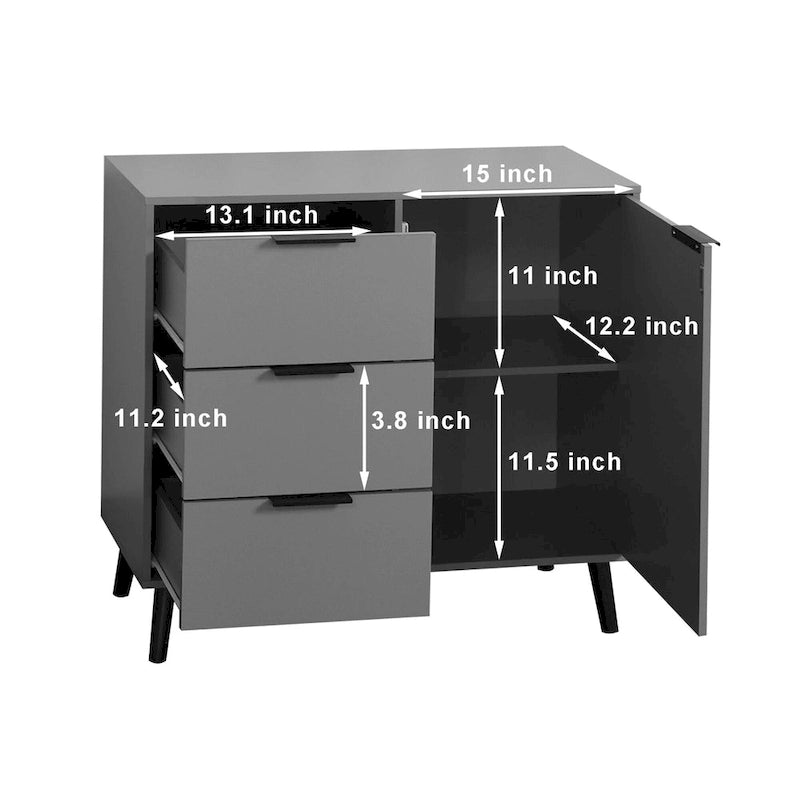 Sideboard Buffet Cabinet with Storage and Wood Coffee Bar Cabinet with Drawers and Doors
