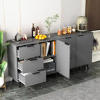 Sideboard Buffet Cabinet with Storage and Wood Coffee Bar Cabinet with Drawers and Doors