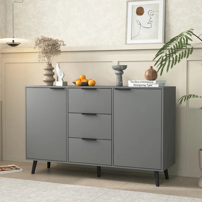 Sideboard Buffet Cabinet with Storage and Wood Coffee Bar Cabinet with Drawers and Doors