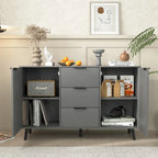 Sideboard Buffet Cabinet with Storage and Wood Coffee Bar Cabinet with Drawers and Doors