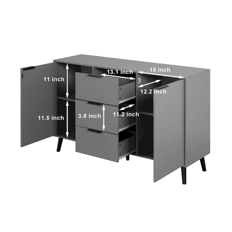 Sideboard Buffet Cabinet with Storage and Wood Coffee Bar Cabinet with Drawers and Doors