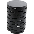 Wood Geometric Brick Inspired Cutout Side End Accent Table in Black