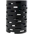 Wood Geometric Brick Inspired Cutout Side End Accent Table in Black