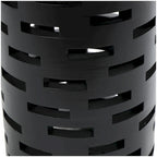 Wood Geometric Brick Inspired Cutout Side End Accent Table in Black
